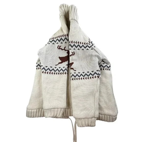 Vintage International Jacket Mens Small Reversible Deer Knit Lined 80s - Picture 12 of 16